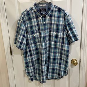 Mens Nautica Plaid Short Sleeve Top